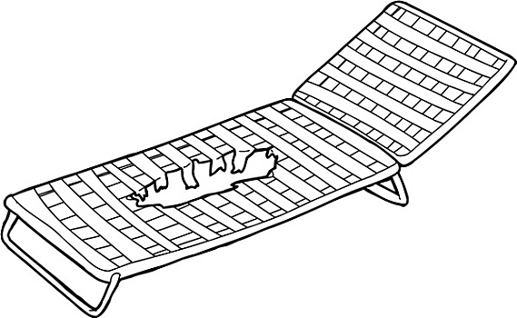 损坏,折叠躺椅,轮廓