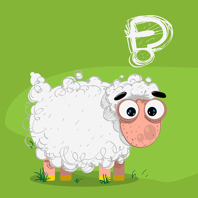 羊羔_问号_有趣_卡通_高清图片_全景视觉