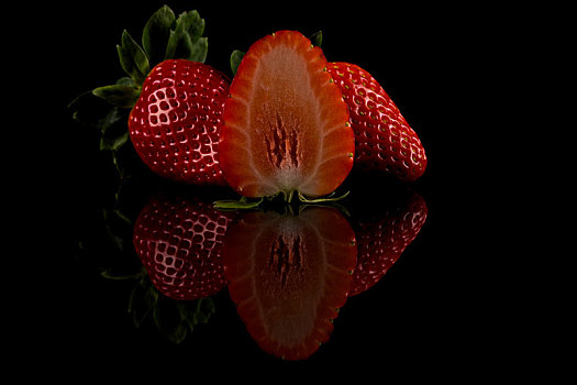 红色,成熟,草莓,水果