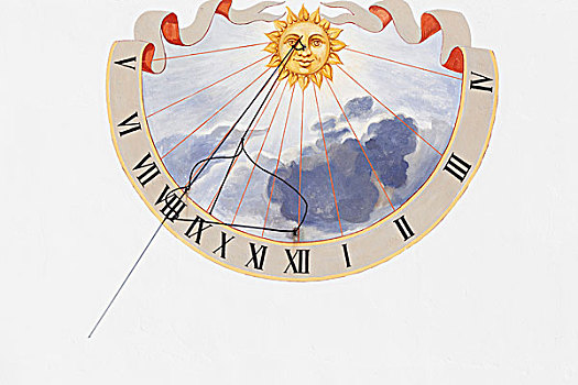 日晷,教堂,斯瓦比亚,巴登符腾堡,德国,欧洲