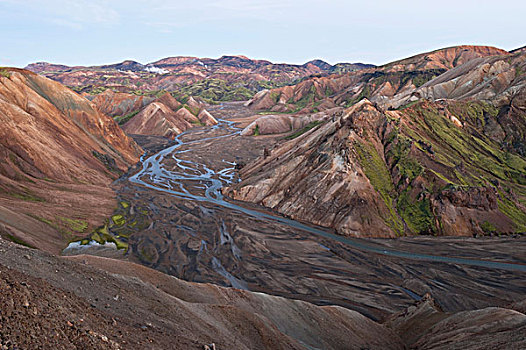 山峦,靠近,兰德玛纳,冰岛,欧洲