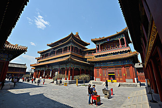 佛教,喇嘛,庙宇,首都,城市,北京,亚洲