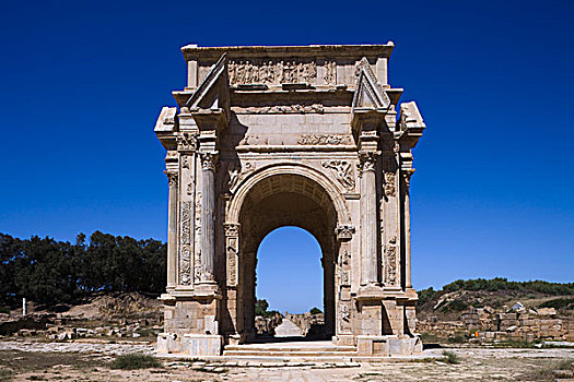 建筑,凯旋门,拱形,莱普蒂斯马格纳,利比亚