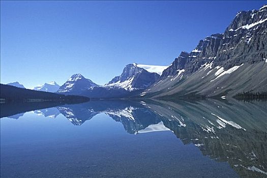 弓湖,毛茛属植物,冰河,班芙,公园,湖,著名,弓河,过去,哈得逊湾,加拿大,艾伯塔省