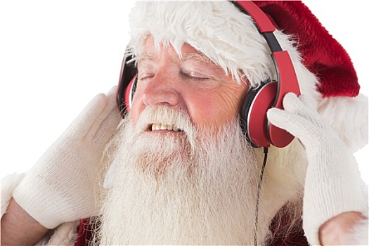 圣诞老人,享受,音乐