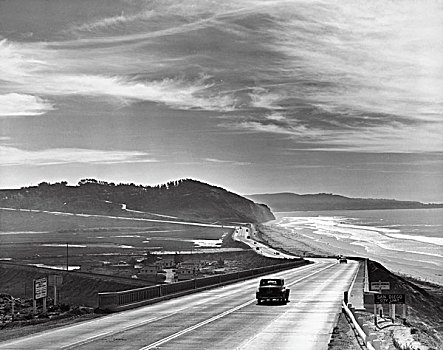 俯拍,汽车,公路,美国,加利福尼亚