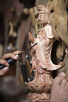 手,雕刻,雕塑,惠安,越南
