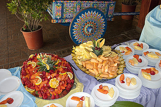 水果沙拉,桌子,旅游胜地,哥斯达黎加