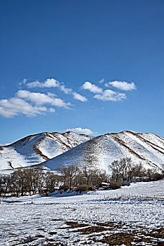 大自然的雪山