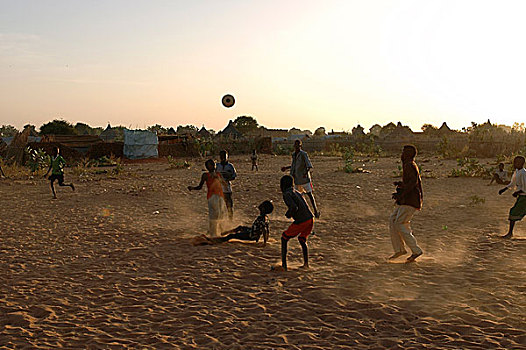 孩子,沙子,利雅得,露营,人,近郊,西部,达尔富尔,苏丹,十一月,2004年