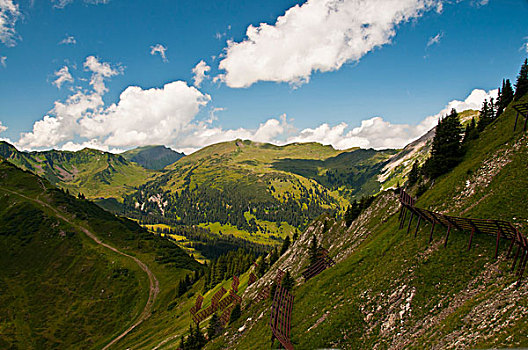 雪崩,屏障,山,阿尔卑斯山,奥地利,欧洲