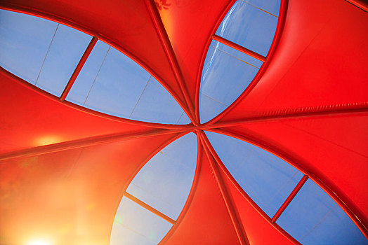红色,伞,遮阳,红伞,线条,图案