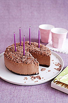 慕斯,蛋糕,生日蜡烛