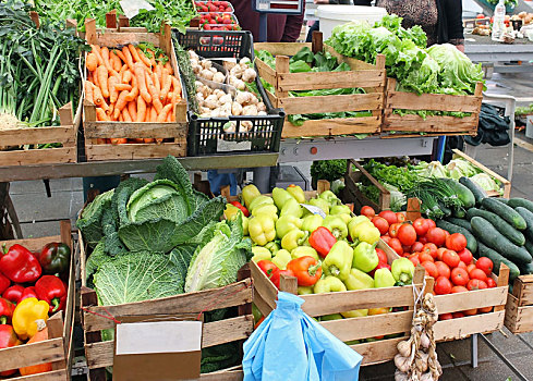 蔬菜,市场,板条箱