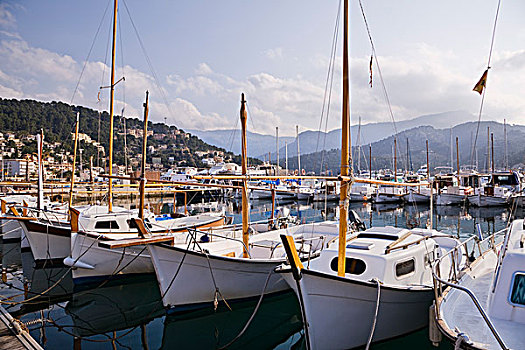 帆船,港口,巴利阿里群岛,马略卡岛,西班牙