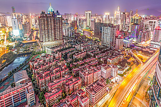 深圳现代城市夜景建筑