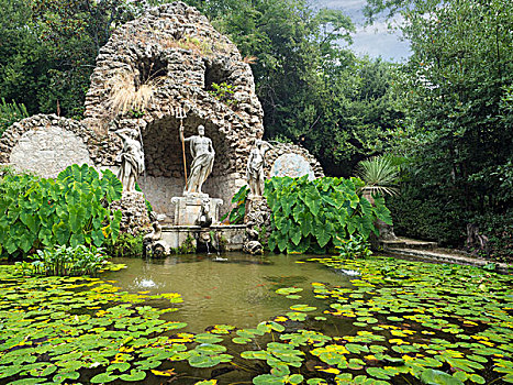 古典,喷泉,花园,克罗地亚