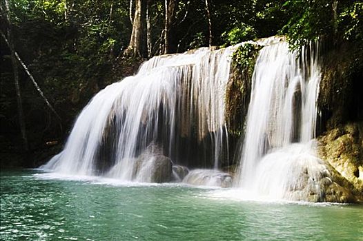 泰国,北碧府,省,国家公园,一个,瀑布