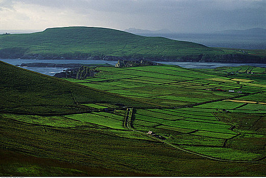 俯视,风景,爱尔兰