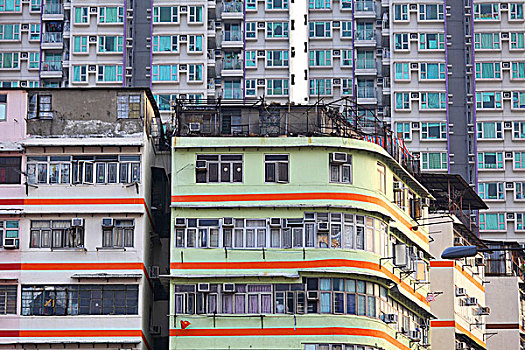 香港,老,新建筑