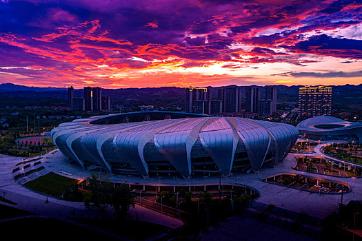 宜昌奥林匹克体育运动中心主场馆光影
