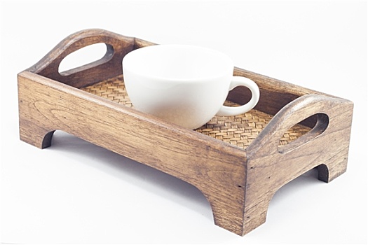 咖啡杯,木质,托盘,隔绝,白色背景,背景