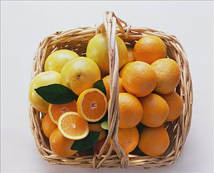 橘子,柚子,篮子,上方
