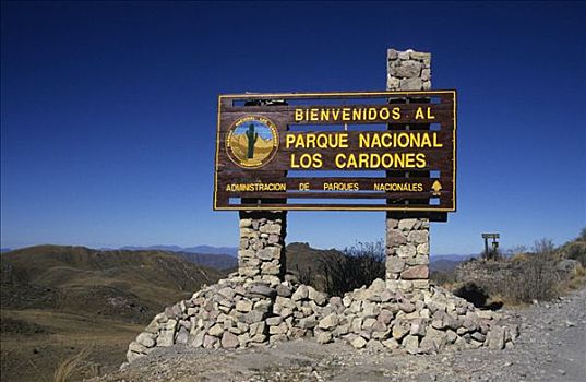 标识,入口,国家公园,萨尔塔省,阿根廷