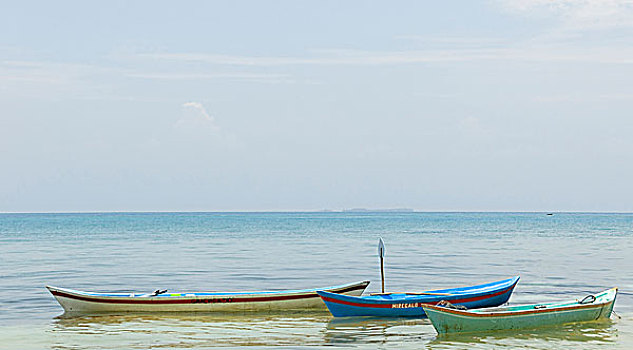 哥伦比亚,岛屿,三个,小船
