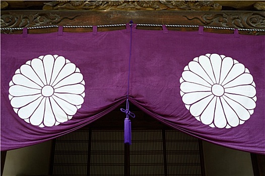 装饰,门,帘,日本寺庙