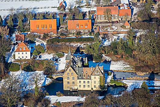 城堡,冬天,阿恩斯贝格,藻厄兰,北莱茵威斯特伐利亚,德国