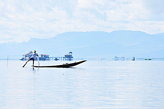 划艇,茵莱湖,缅甸