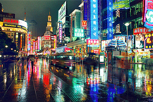 上海南京路步行街夜景