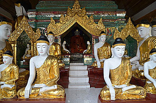 佛像,大金塔,仰光,缅甸,东南亚,亚洲