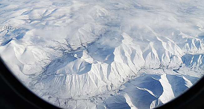 冰封的东西伯利来上扬斯克山脉