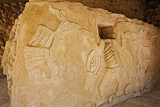 粉饰灰泥,浮雕,骨骼,头部,库库尔坎,玛雅人遗址,尤卡坦半岛,墨西哥
