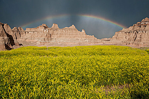 彩虹,上方,山岗,荒地国家公园,南达科他,美国