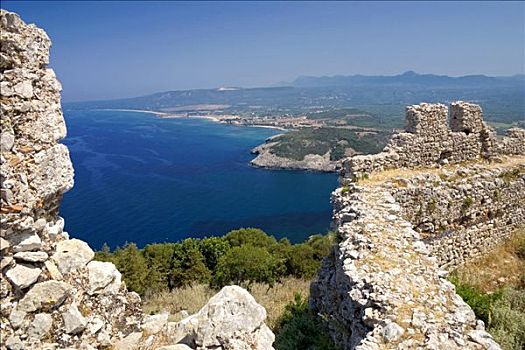 老,城堡,靠近,伯罗奔尼撒半岛,希腊