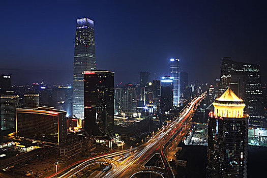 北京国贸夜色