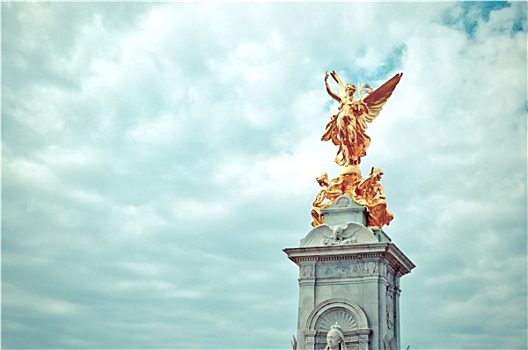 维多利亚,纪念,伦敦,生动,天空