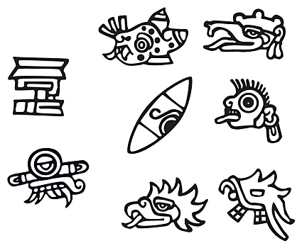 玛雅,象征,艺术品,纹身