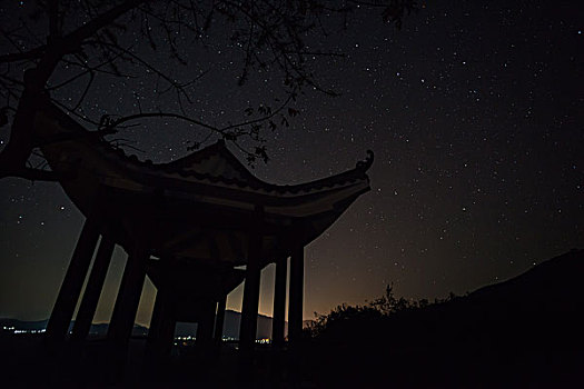帐篷和夜晚的星空