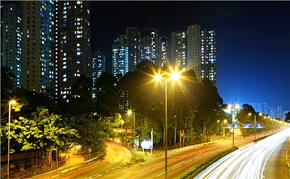 住宅区,香港,夜晚
