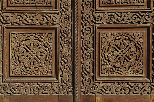 门,雕刻,乌兹别克斯坦