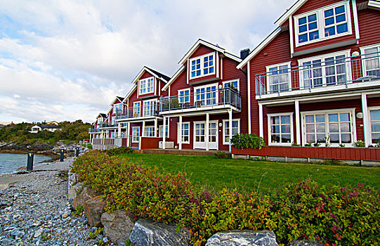 挪威,彩色,捕鱼,房子,水上