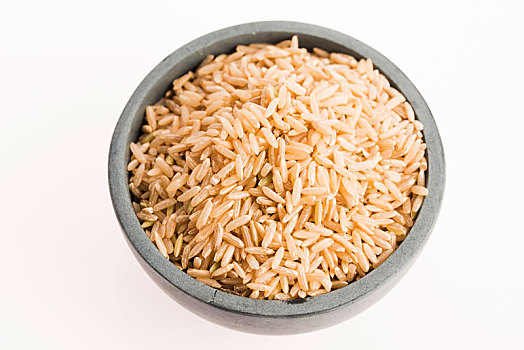 糙米,碗,隔绝,白色背景,背景