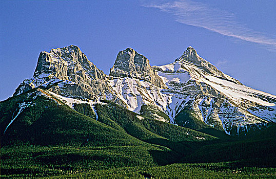 三姐妹山,山峦,城镇,艾伯塔省,加拿大