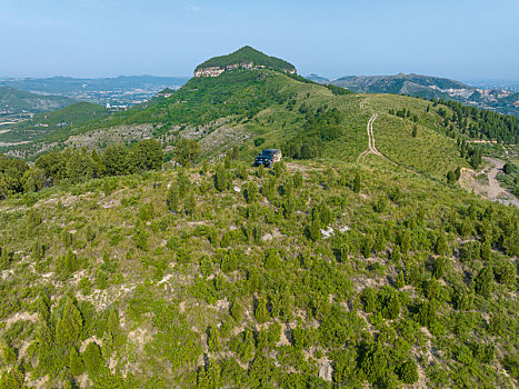 航拍济南市中大寨山越野路线