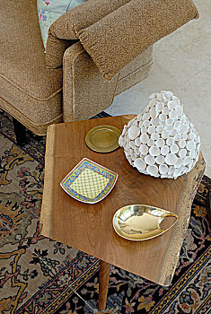 多样,餐具,木质,边桌,简单,50年代风格,沙发,扶手
