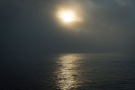 神秘,气氛,太阳,后面,云,北冰洋,斯匹次卑尔根岛,斯瓦尔巴群岛,斯瓦尔巴特群岛,挪威,欧洲